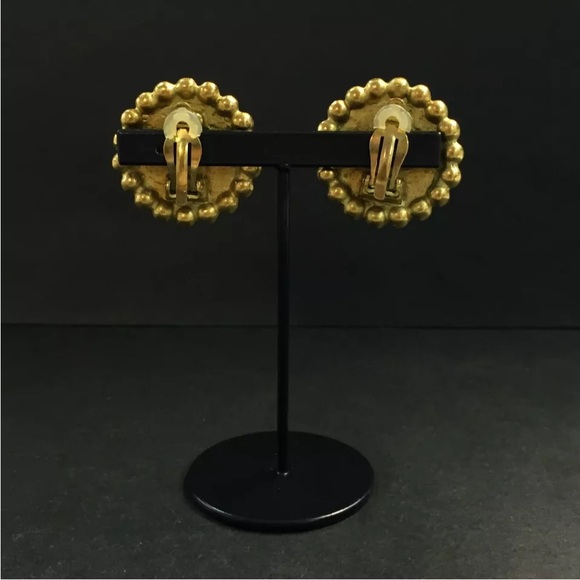 CHANEL CC Logo Gold Tone Earrings - Picture 5 of 8